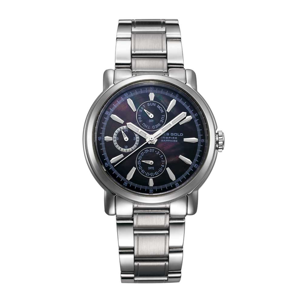 ARIES GOLD CHRONOGRAPH INSPIRE CONTENDER SILVER STAINLESS STEEL B 7302 S-BKMOP WOMEN'S WATCH